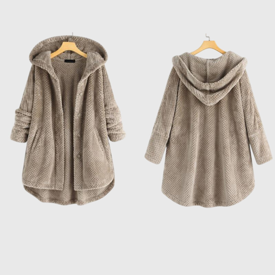 Women's Reversible Fleece Jacket – Hooded Warm Zip-Up Jacket