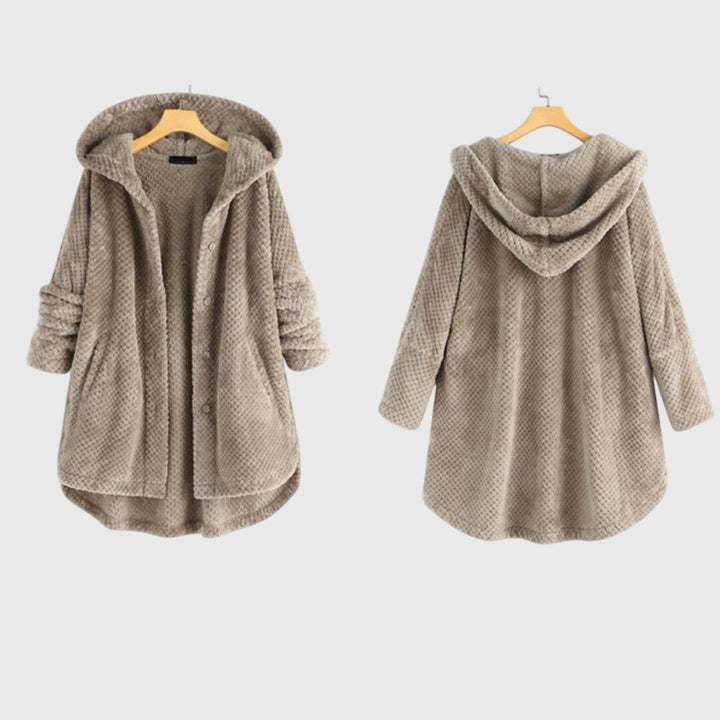 Women's Reversible Fleece Jacket – Hooded Warm Zip-Up Jacket