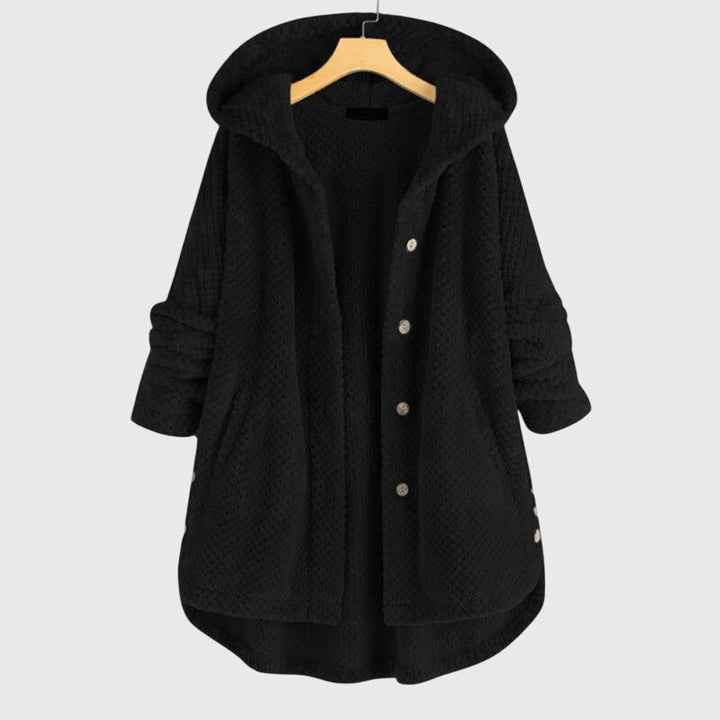 Women's Reversible Fleece Jacket – Hooded Warm Zip-Up Jacket