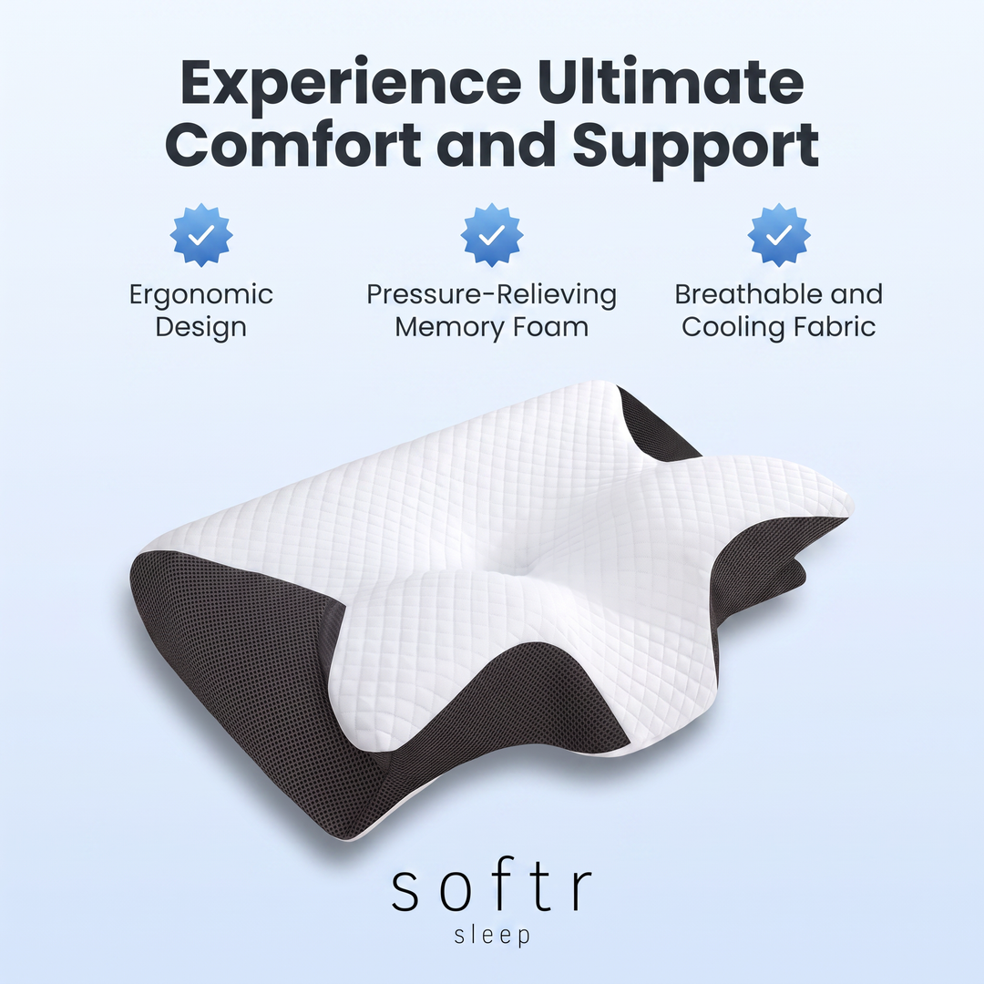 Neck Support Memory Foam Pillow for Side & Back Sleepers