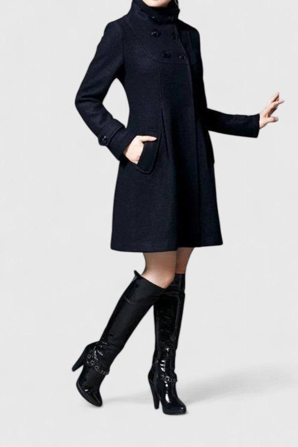 Women's Tailored Jacket – Sleek Fitted Coat with Side Pockets