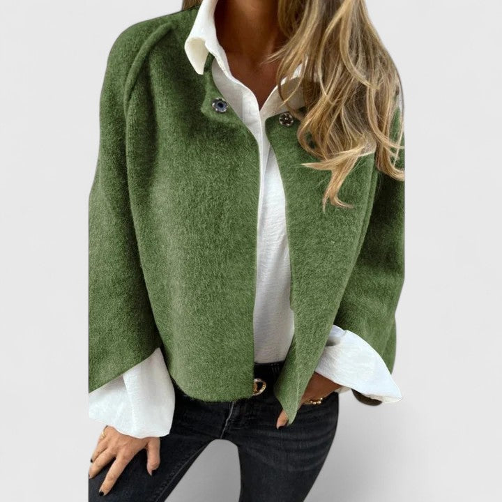 Women's Open Front Jacket – Dropped Shoulder Relaxed Fit Coat