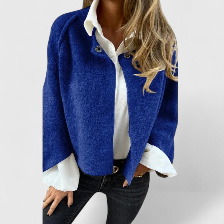 Women's Open Front Jacket – Dropped Shoulder Relaxed Fit Coat